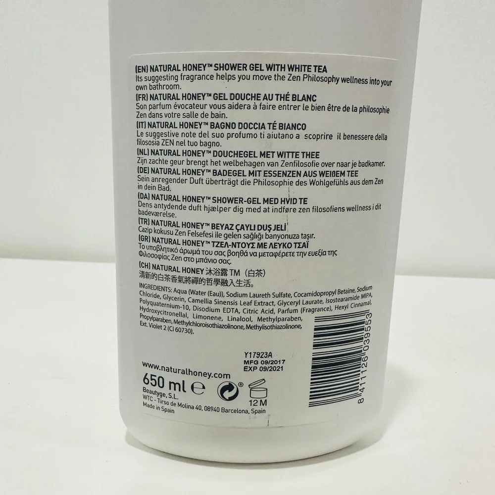 Revlon Natural Honey Zen Shower Gel White Tea Extract 21.97 fl oz 650ml Spain